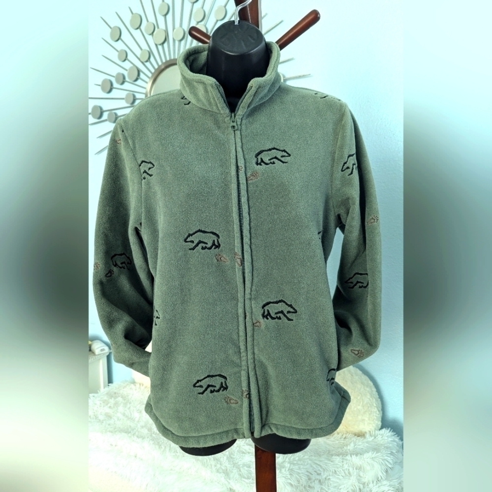 Woolrich woman's Fleece Polar Bear Jacket Size S - Picture 4 of 12